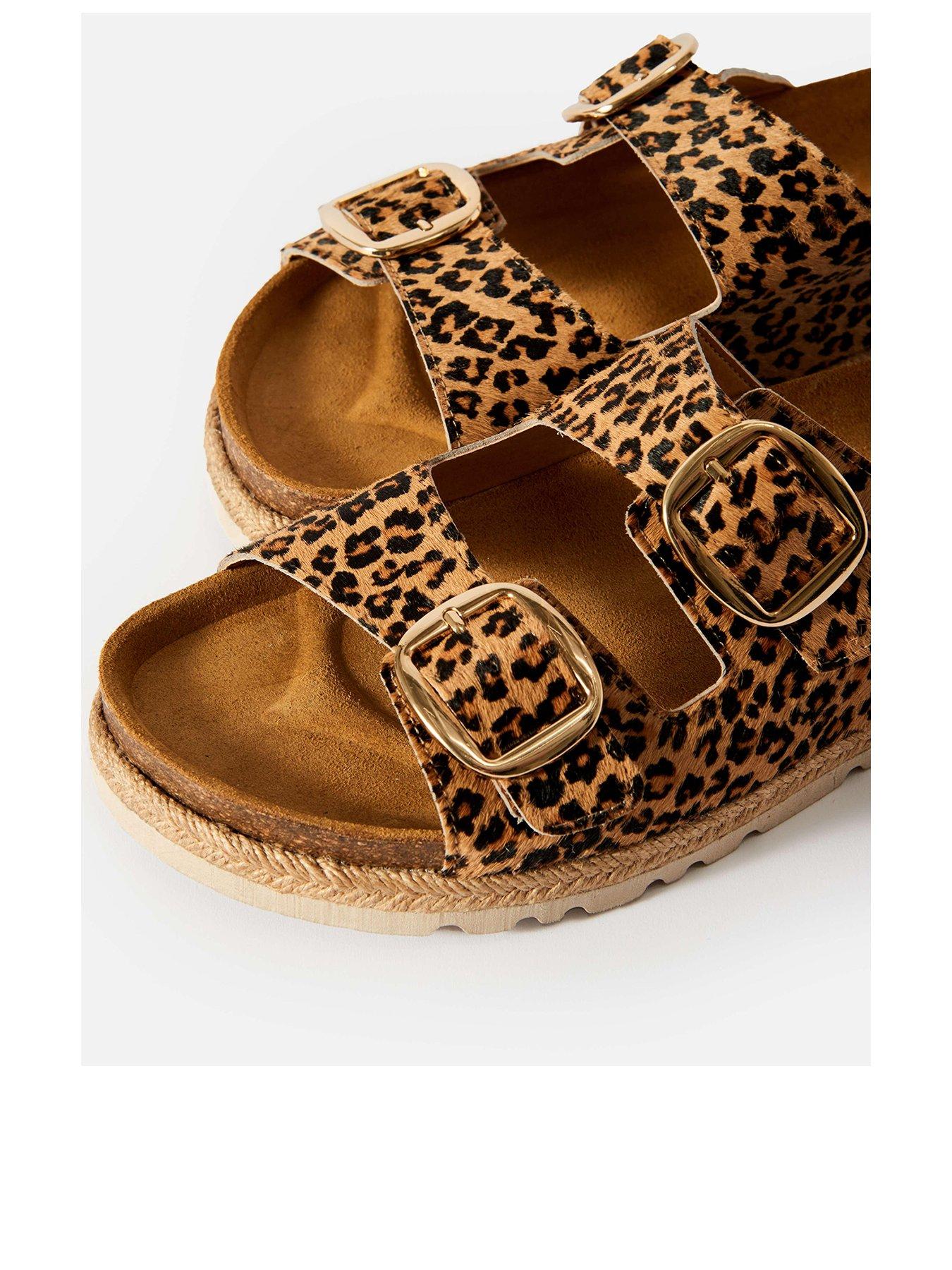 Image 2 of 5 of Mint Velvet Holly Leopard Sliders - Beige