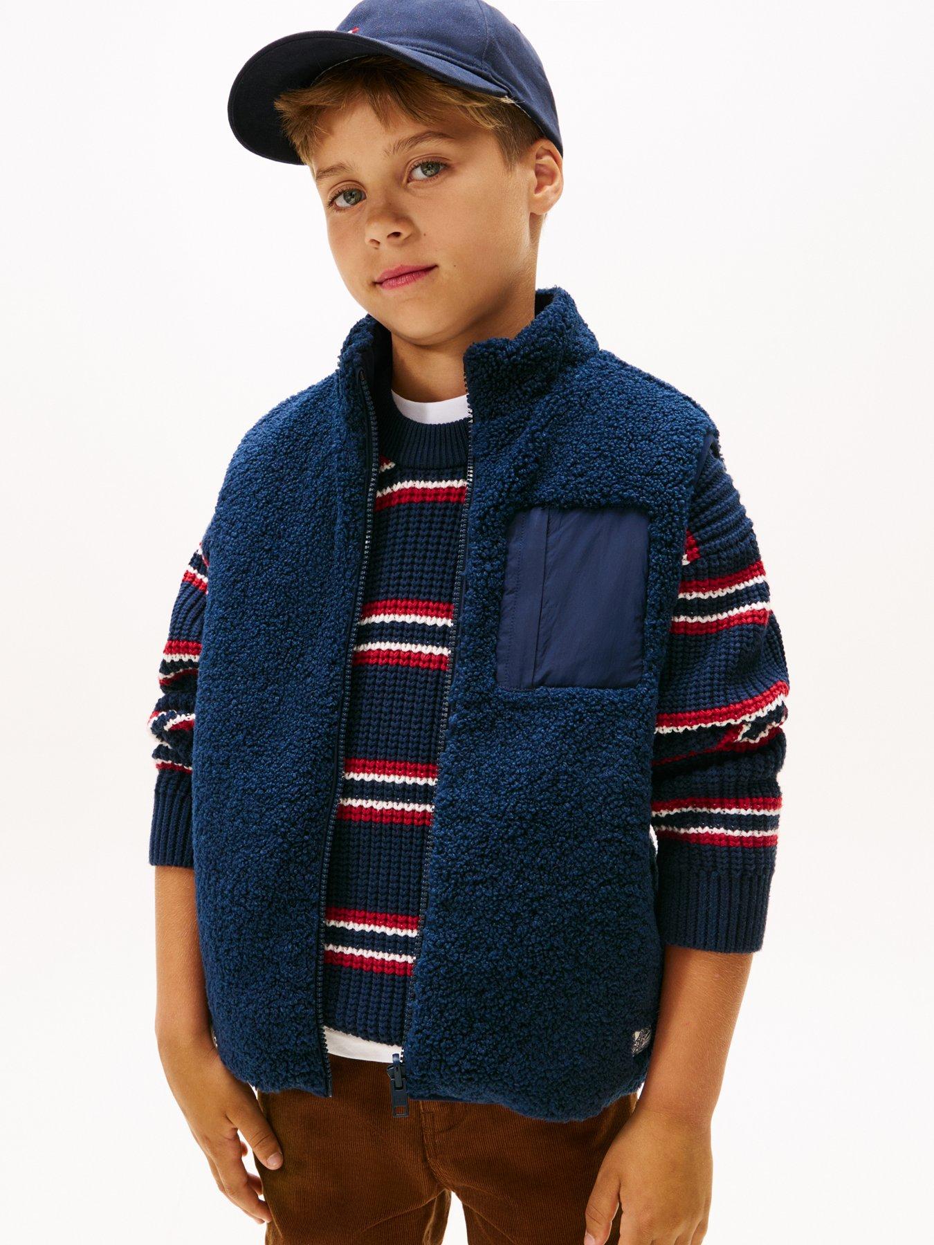 undefined Kids Reversible Teddy Nylon Vest - Night Navy