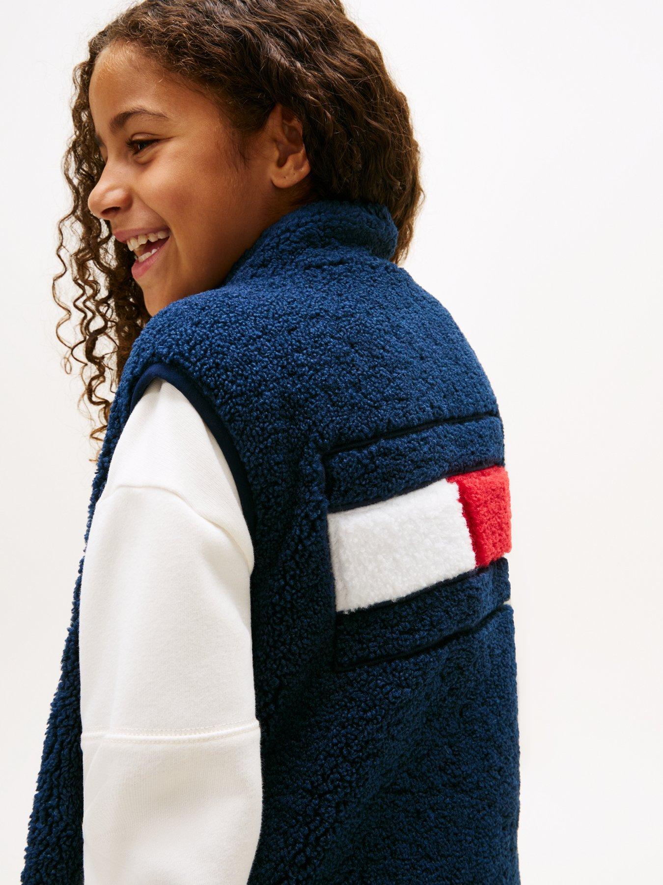 Image 2 of 6 of Tommy Hilfiger Kids Reversible Teddy Nylon Vest - Night Navy