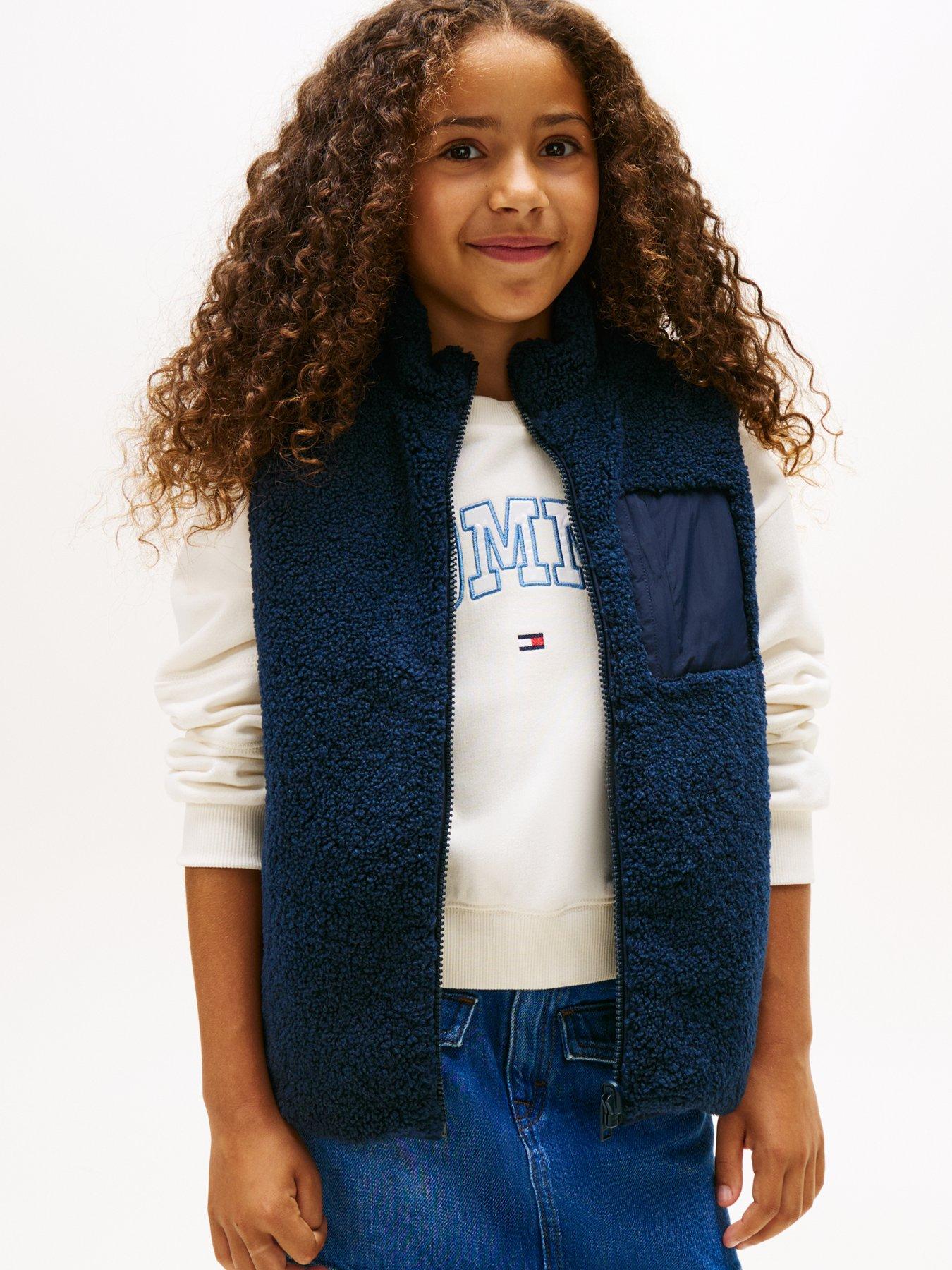 Image 4 of 6 of Tommy Hilfiger Kids Reversible Teddy Nylon Vest - Night Navy