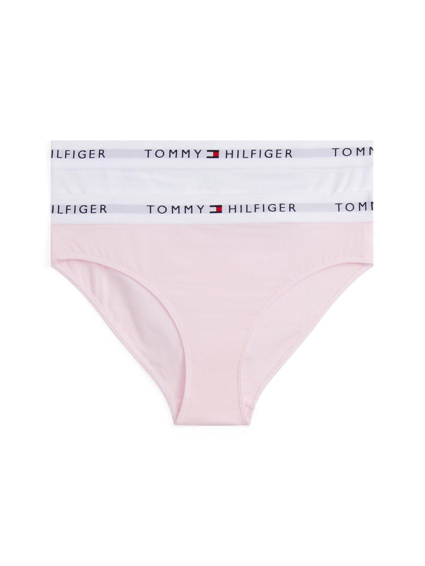 undefined Girls 2 Pack Bikini Briefs - Light Pink/White