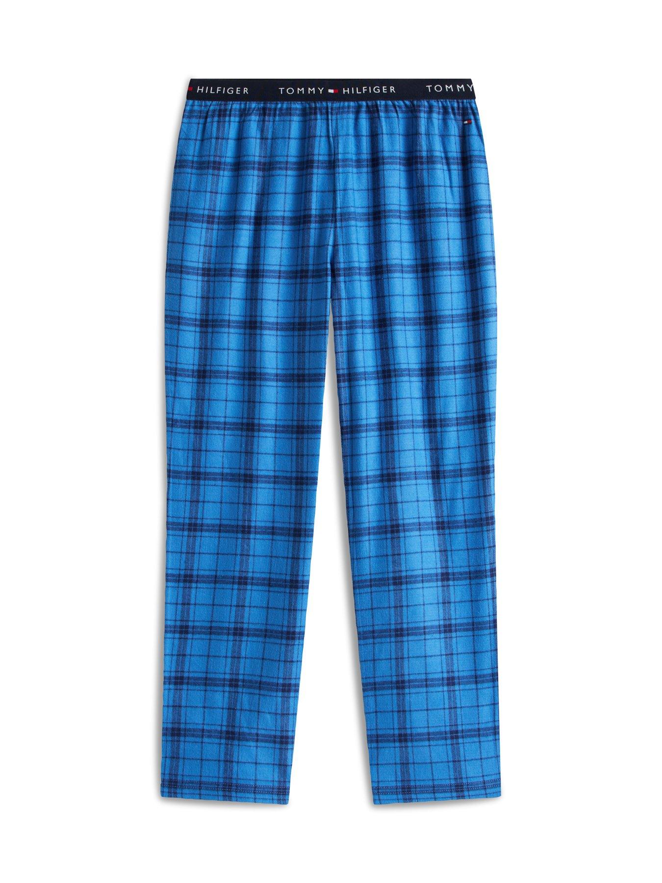 Image 5 of 6 of Tommy Hilfiger Boys Long Sleeve Flannel Print Pyjama Set - Navy