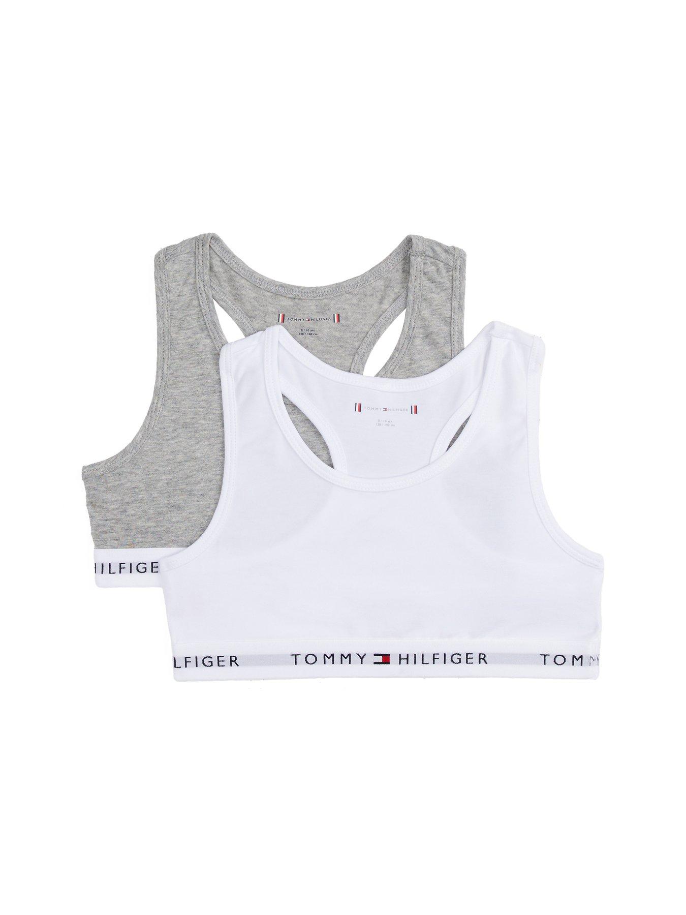 undefined Girls 2 Pack Bralette Set - Light Grey/White