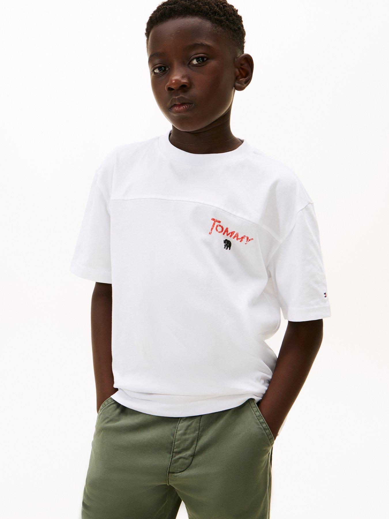 undefined Boys Seasonal Texture Print Short Sleeve T-Shirt - White