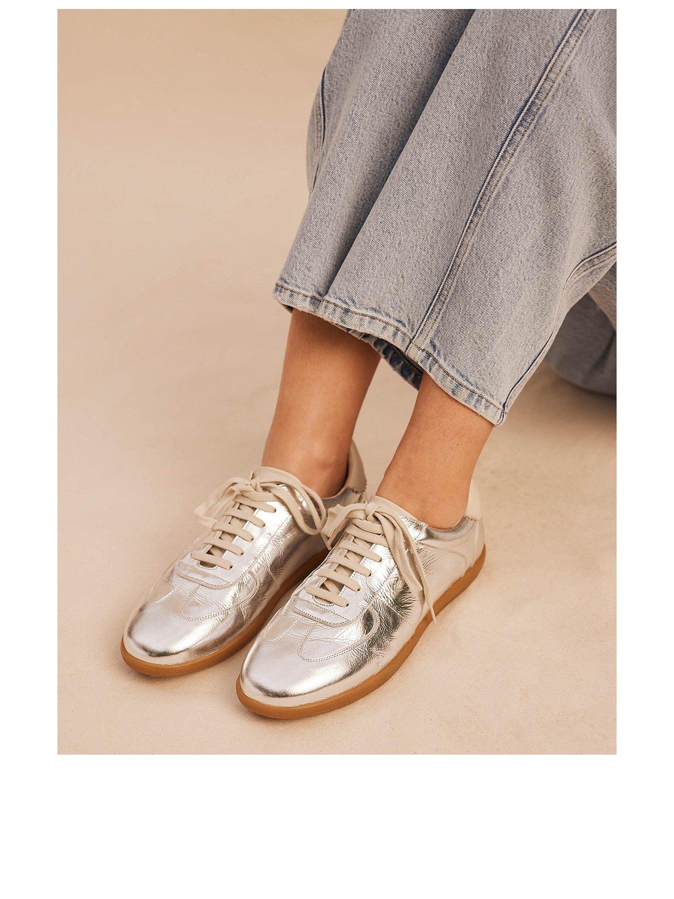 Image 2 of 5 of Mint Velvet Mia Lace Up Trainer - Silver
