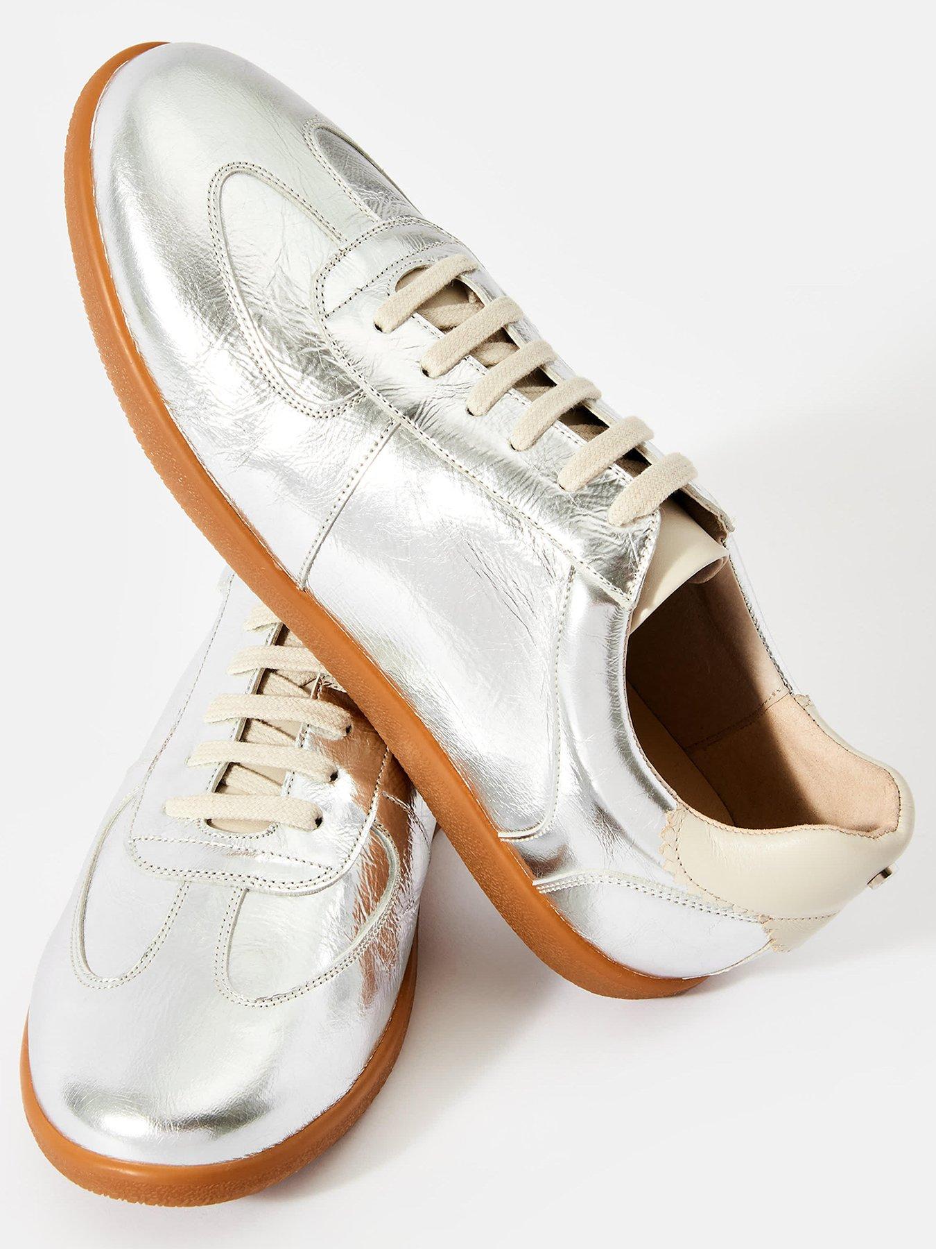 Image 4 of 5 of Mint Velvet Mia Lace Up Trainer - Silver