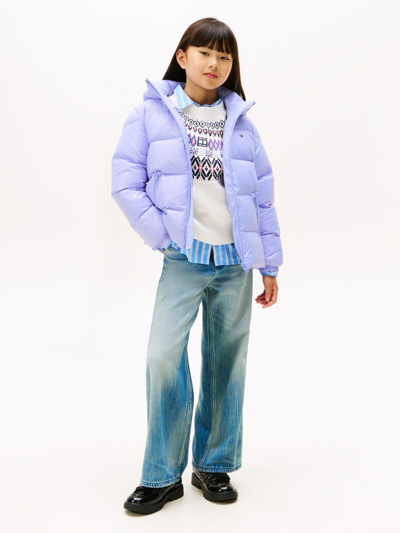 Image 3 of 5 of Tommy Hilfiger Girls Essential Down Jacket - Vintage Iris