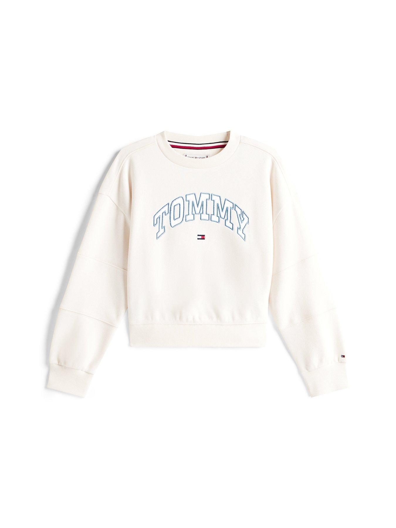 Image 4 of 4 of Tommy Hilfiger Girls Varsity Sweatshirt - Ivory Silk