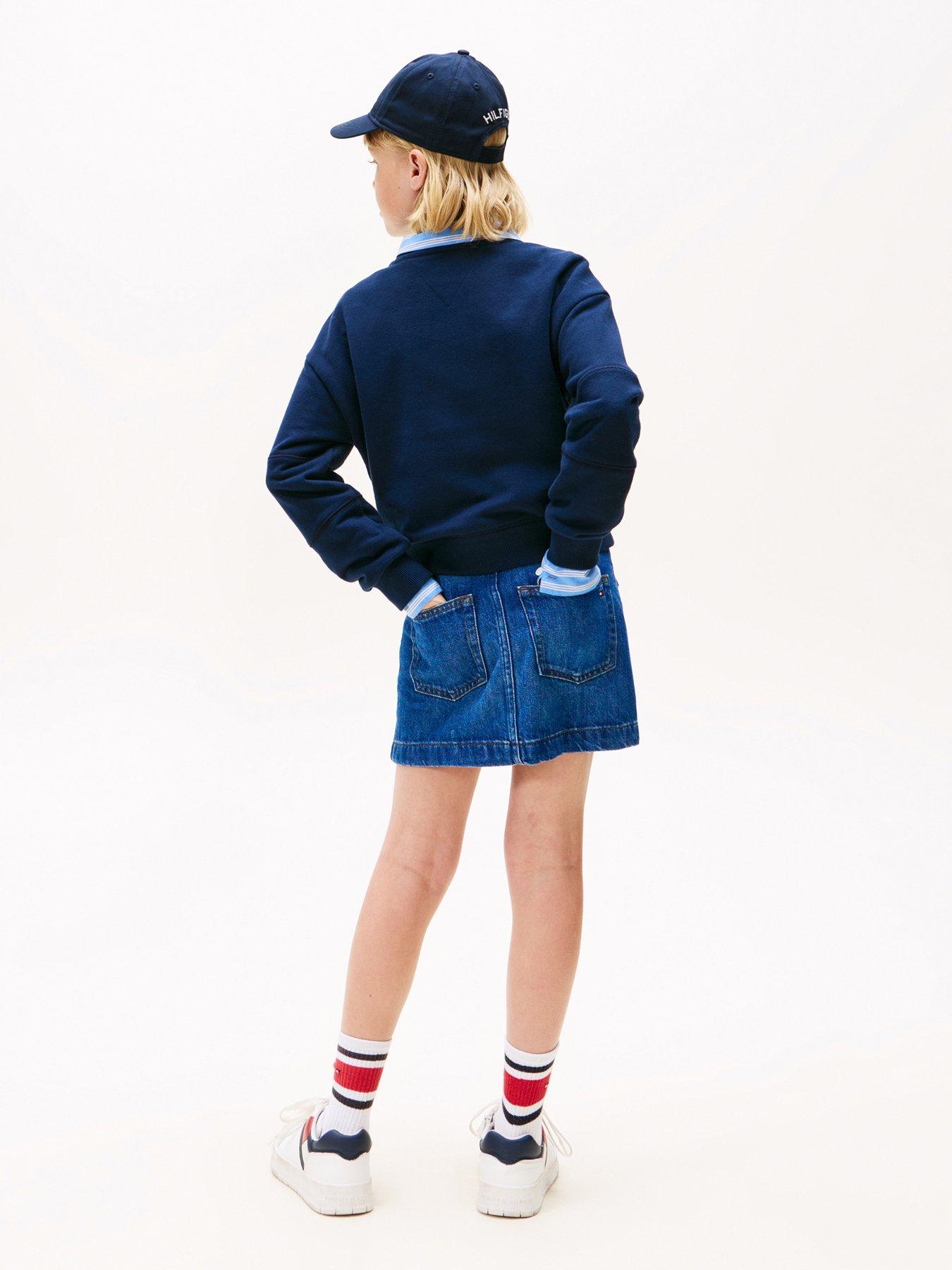 Image 2 of 5 of Tommy Hilfiger Girls Varsity Sweatshirt - Night Navy