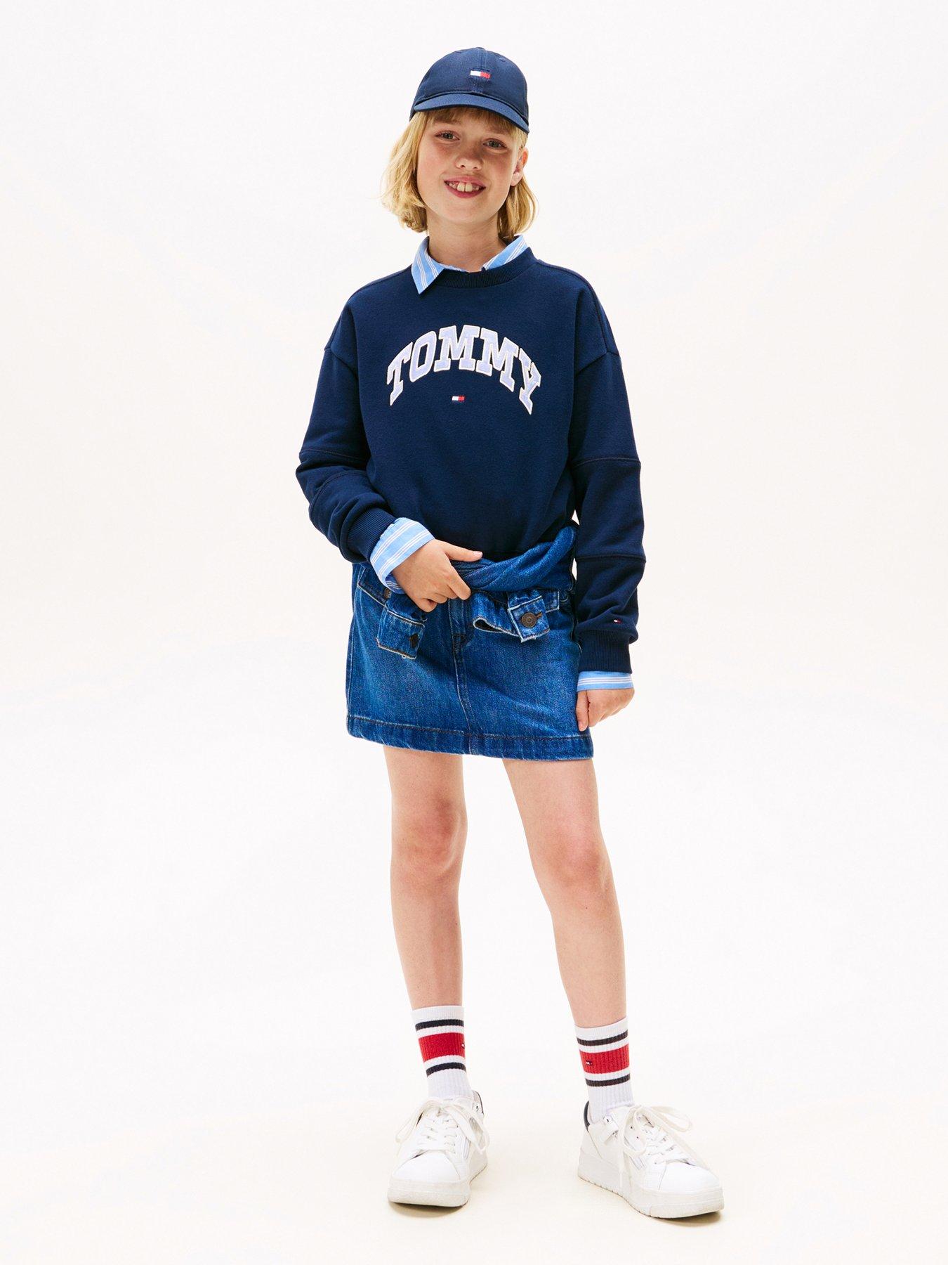 Image 3 of 5 of Tommy Hilfiger Girls Varsity Sweatshirt - Night Navy