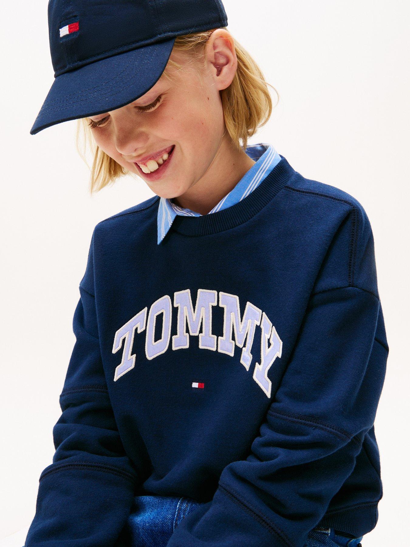 Image 4 of 5 of Tommy Hilfiger Girls Varsity Sweatshirt - Night Navy
