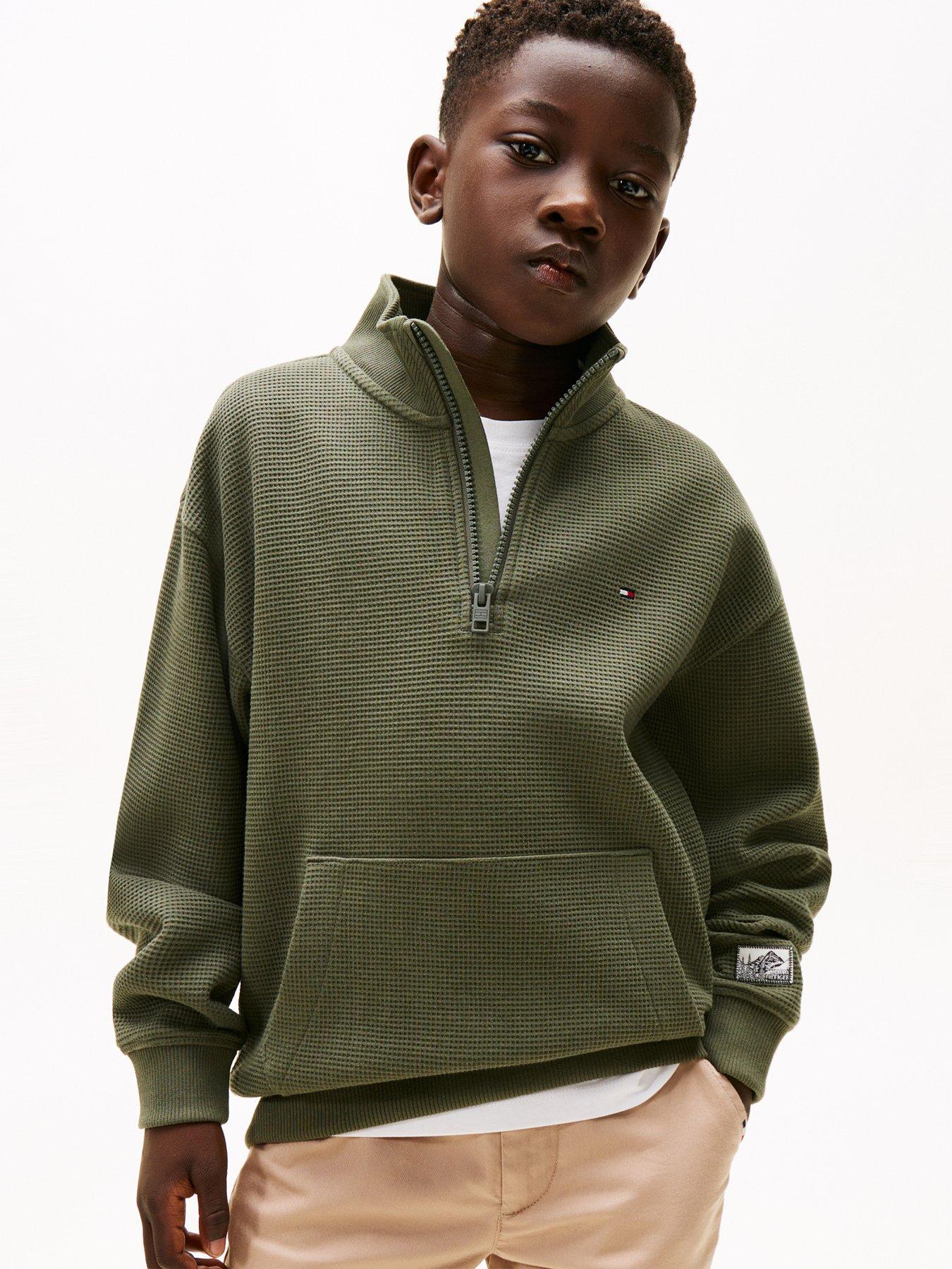 tommy-hilfiger-boys-texture-half-zip-sweatshirt-pewter-green