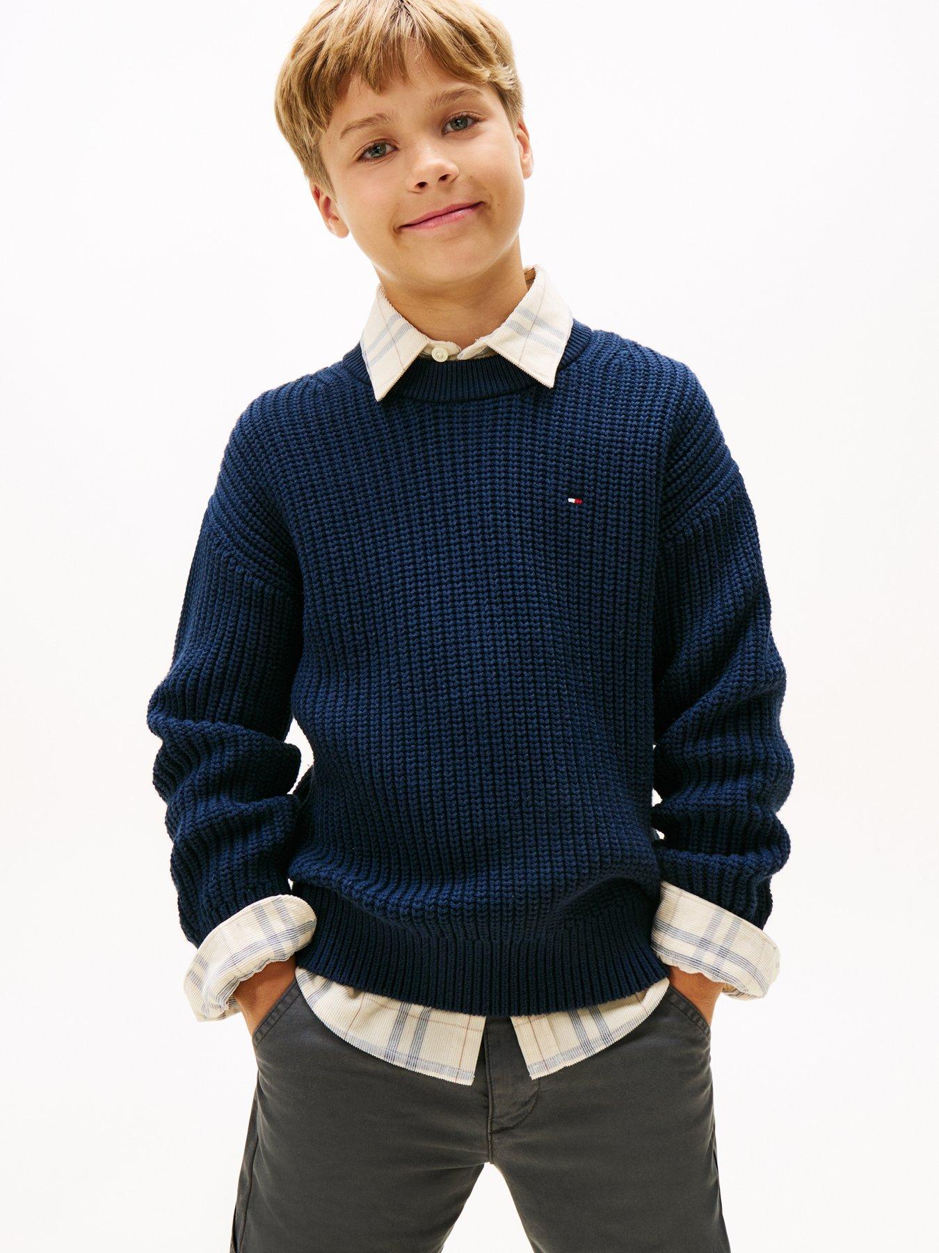 Tommy Hilfiger Boys Crew Neck Sweater - Night Navy