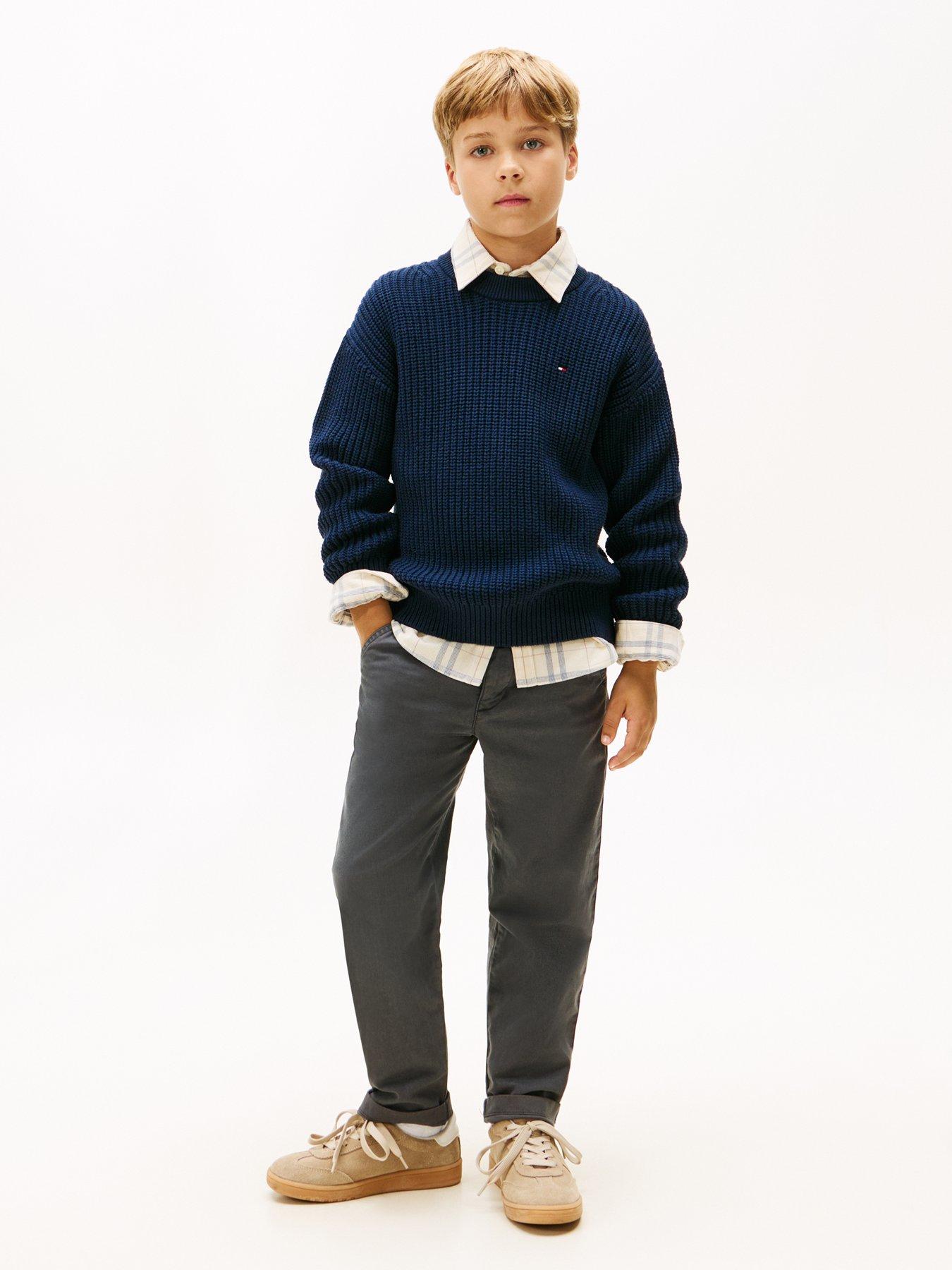 Image 3 of 5 of Tommy Hilfiger Boys Crew Neck Sweater - Night Navy