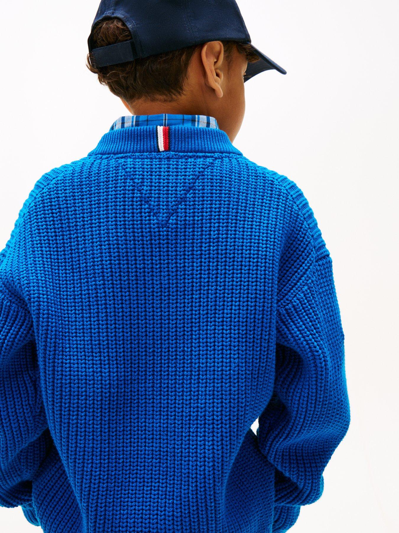 Image 4 of 5 of Tommy Hilfiger Boys Crew Neck Sweater - Blue