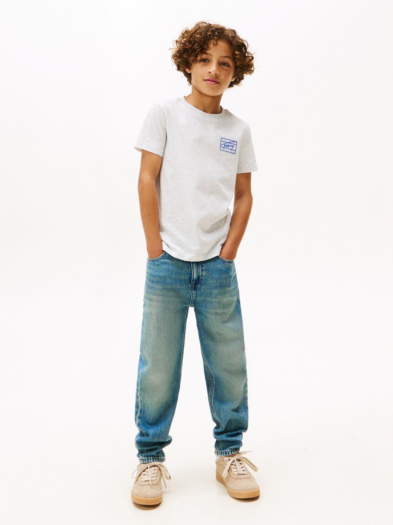 Image 3 of 5 of Tommy Hilfiger Boys Varsity Print Short Sleeve T-Shirt - Heather