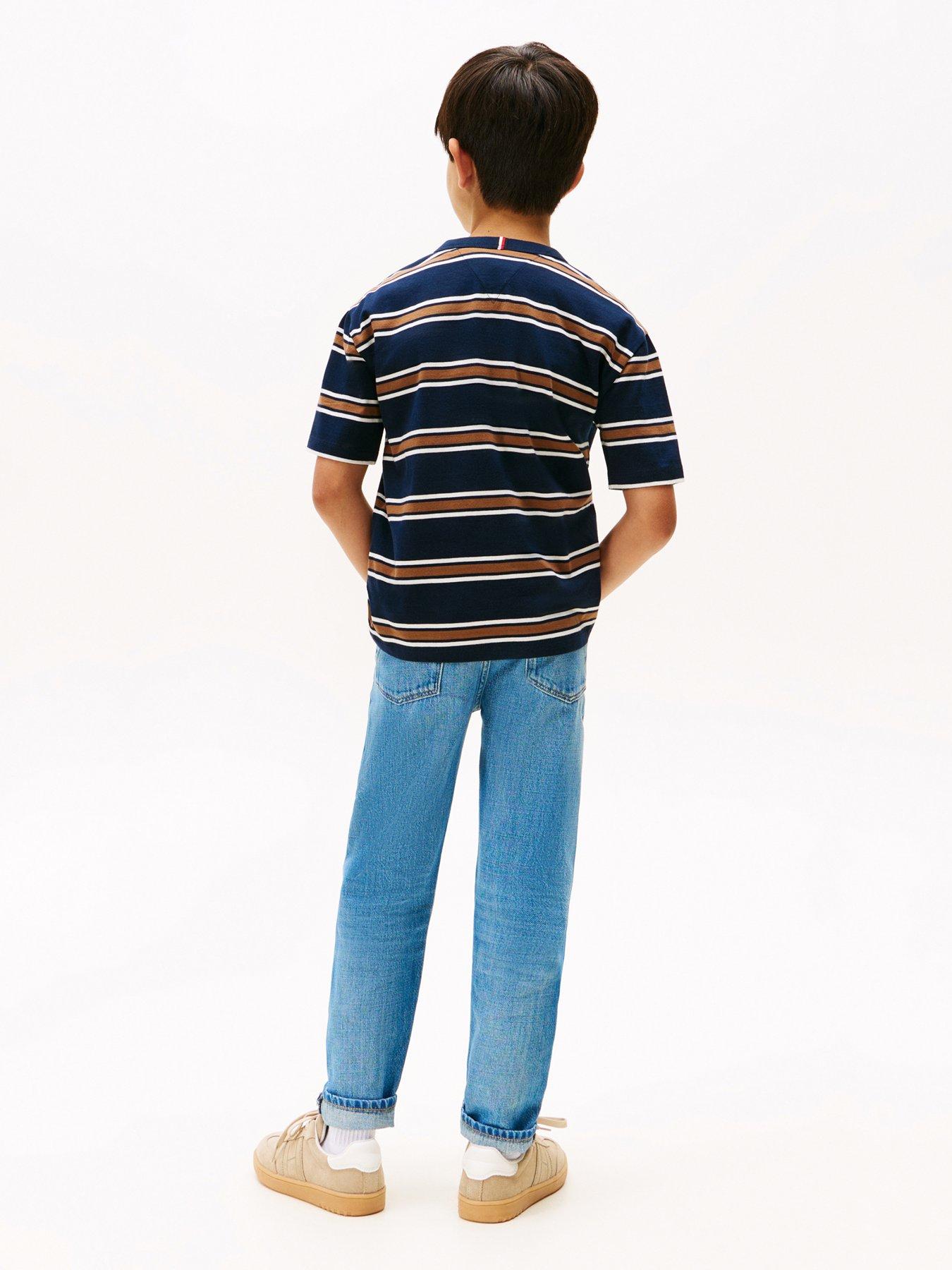  image of tommy-hilfiger-boys-cotton-stripe-short-sleeve-t-shirt-stripe