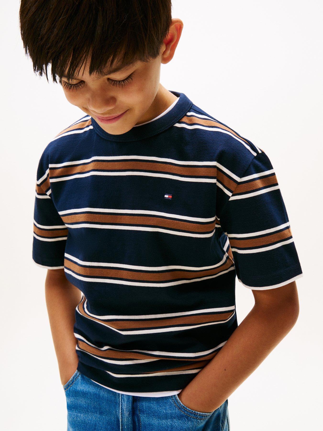  image of tommy-hilfiger-boys-cotton-stripe-short-sleeve-t-shirt-stripe