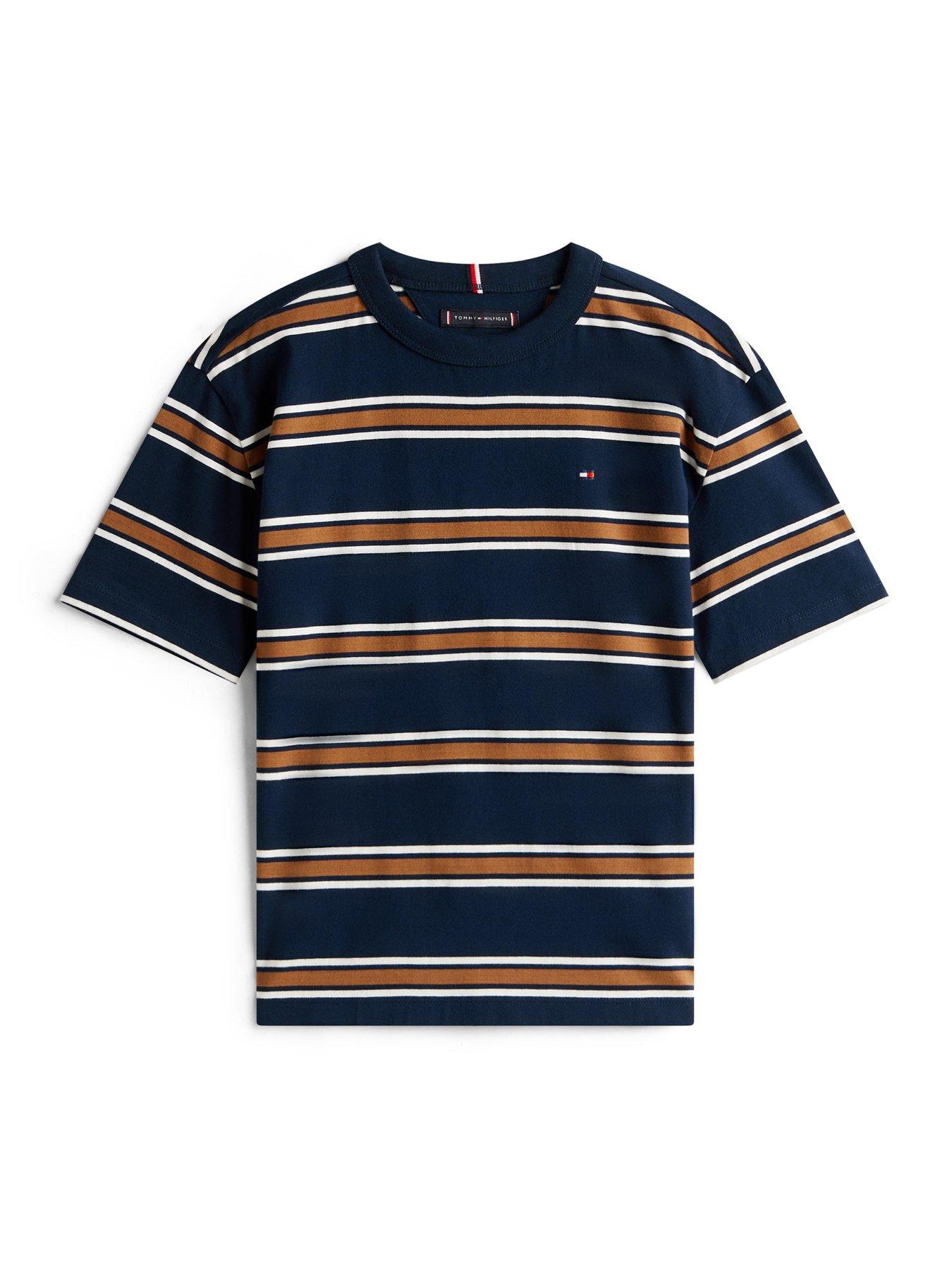  image of tommy-hilfiger-boys-cotton-stripe-short-sleeve-t-shirt-stripe