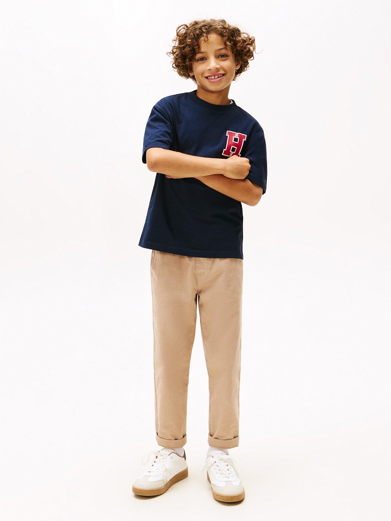 Image 3 of 5 of Tommy Hilfiger Boys Varsity Front Back Print Short Sleeve T-Shirt - Night Navy