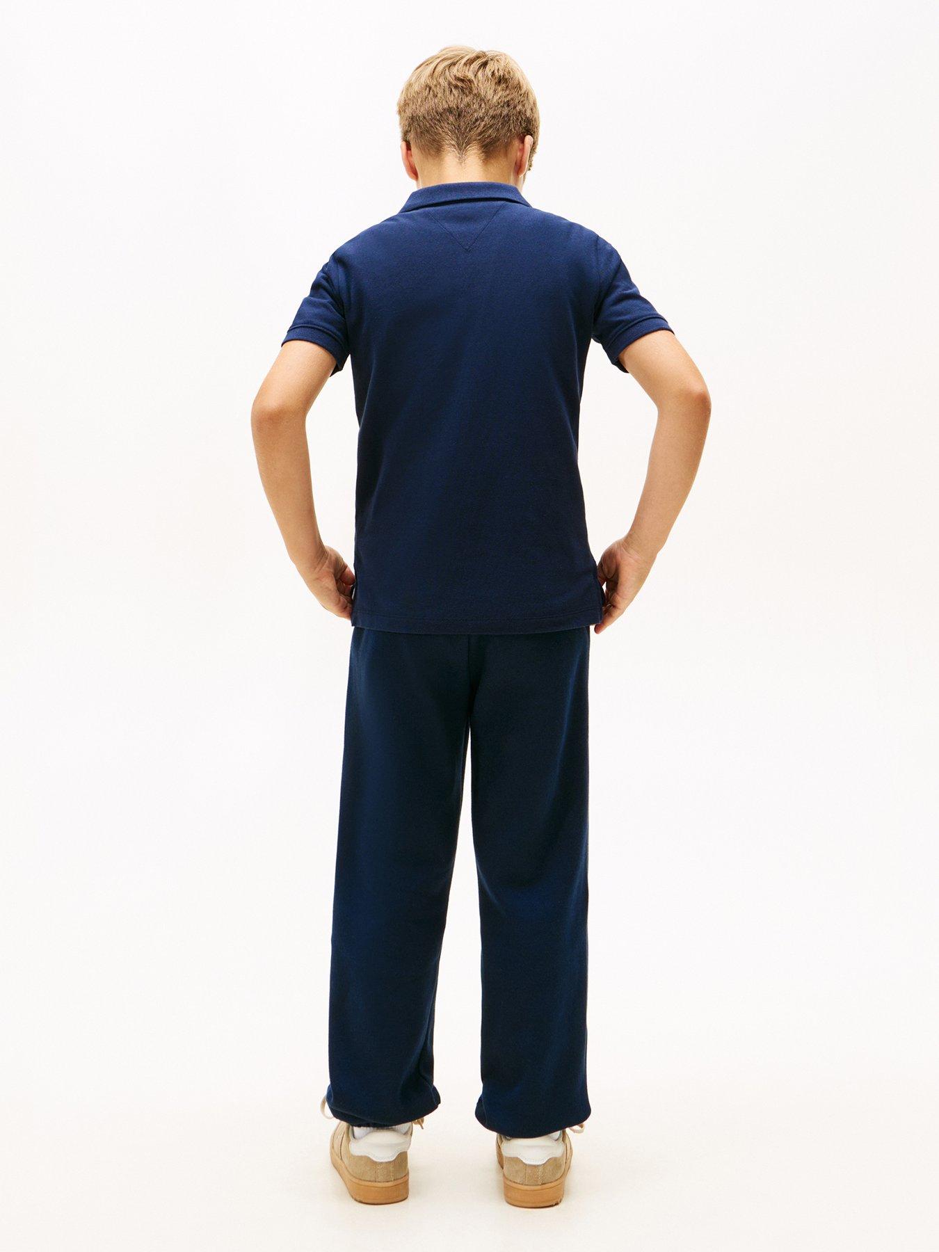 Image 3 of 5 of Tommy Hilfiger Boys Flag Short Sleeve Polo Shirt - Dark Navy