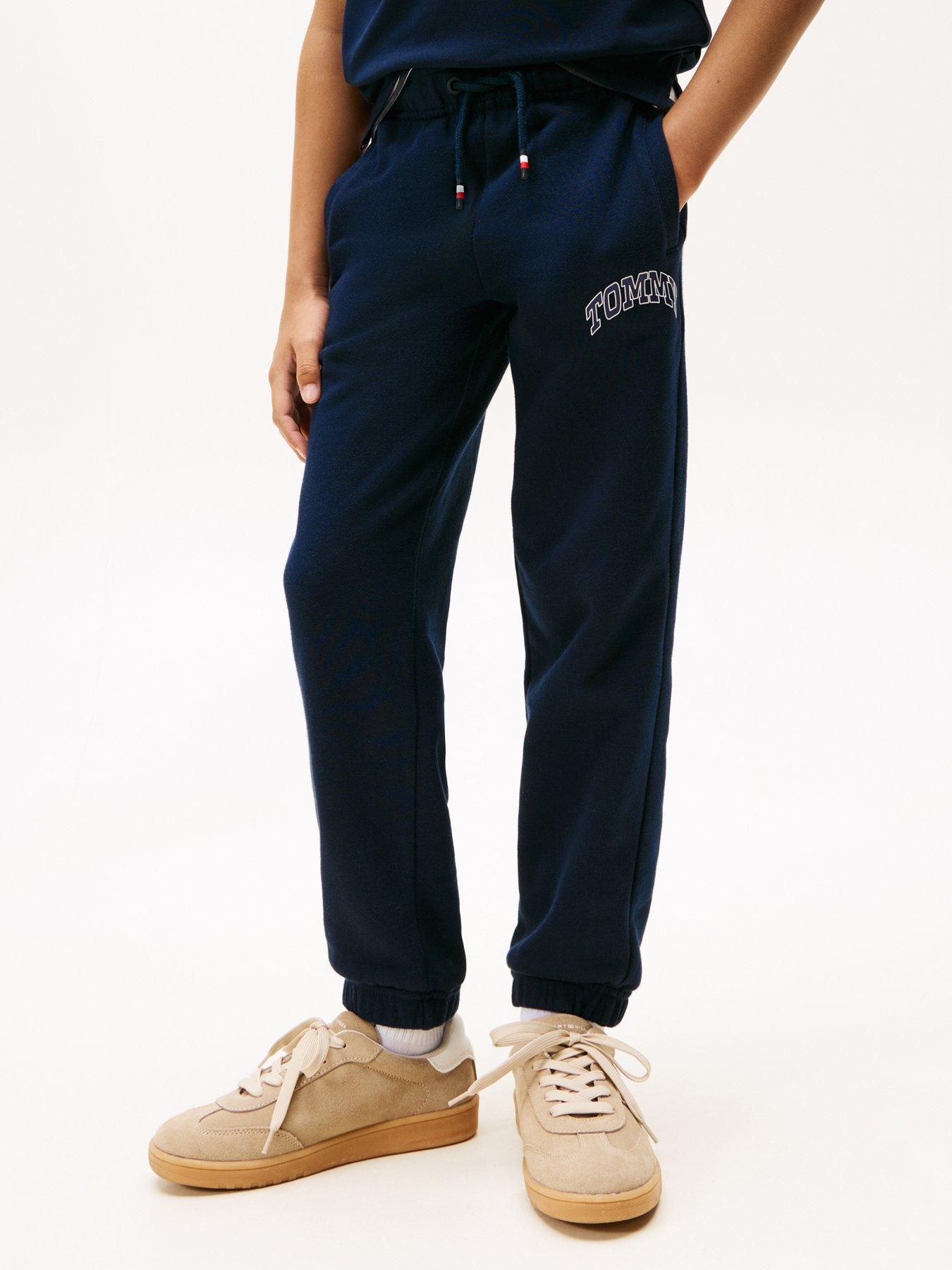 Image 1 of 5 of Tommy Hilfiger Boys Varsity Raised Print Sweatpants - Night Navy