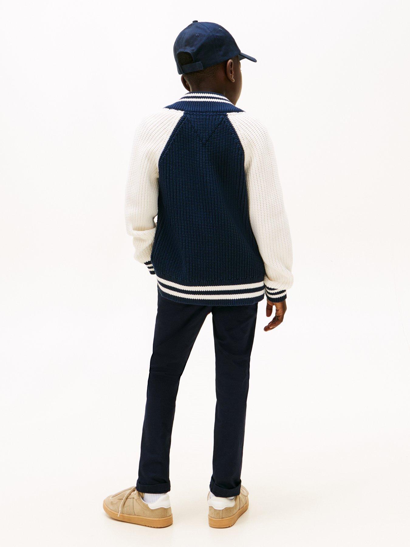 Image 2 of 5 of Tommy Hilfiger Boys Colourblock Bomber Cardigan - Night Navy