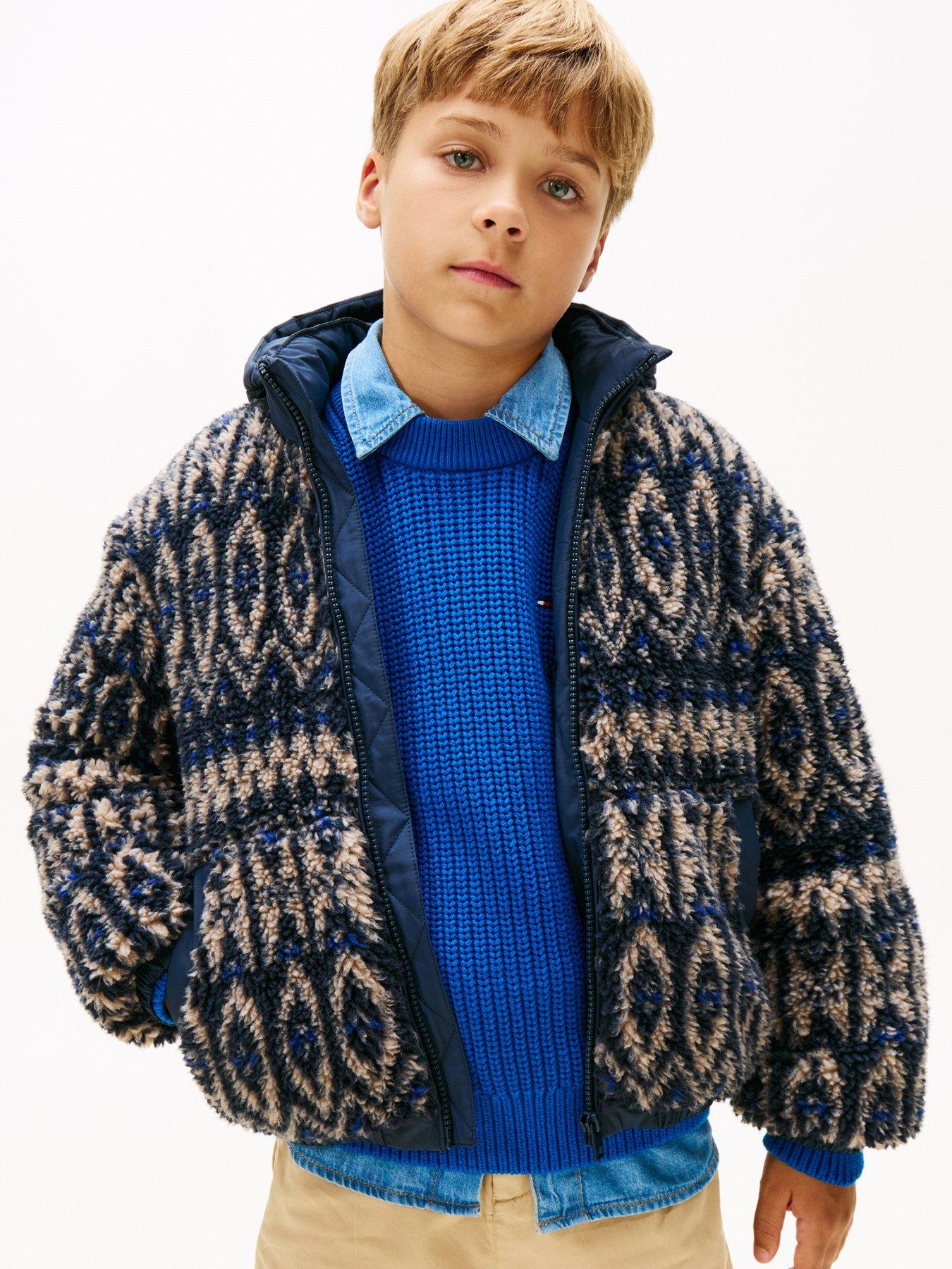 Image 1 of 5 of Tommy Hilfiger Boys Fairisle Teddy Jacket - Fairisle All Over Print i