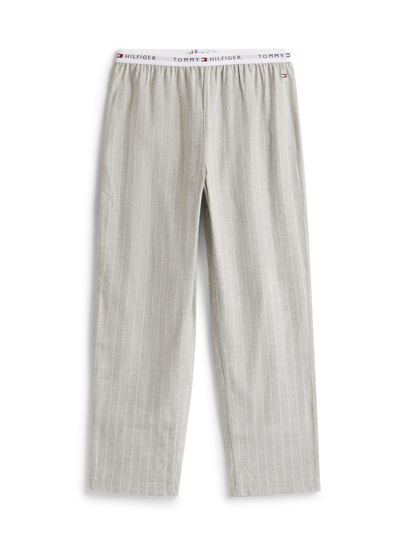 undefined Boys Flannel Print Pyjama Bottoms - Light Grey