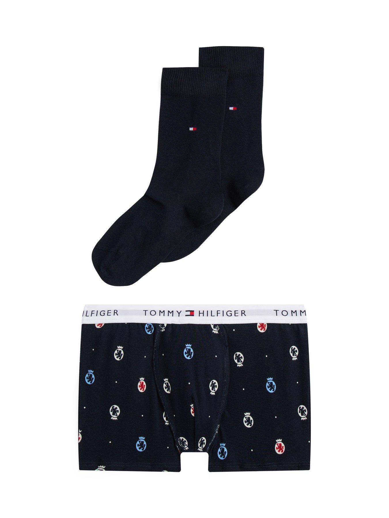 front image of tommy-hilfiger-boys-trunk-amp-socks-boxed-gift-set-navy