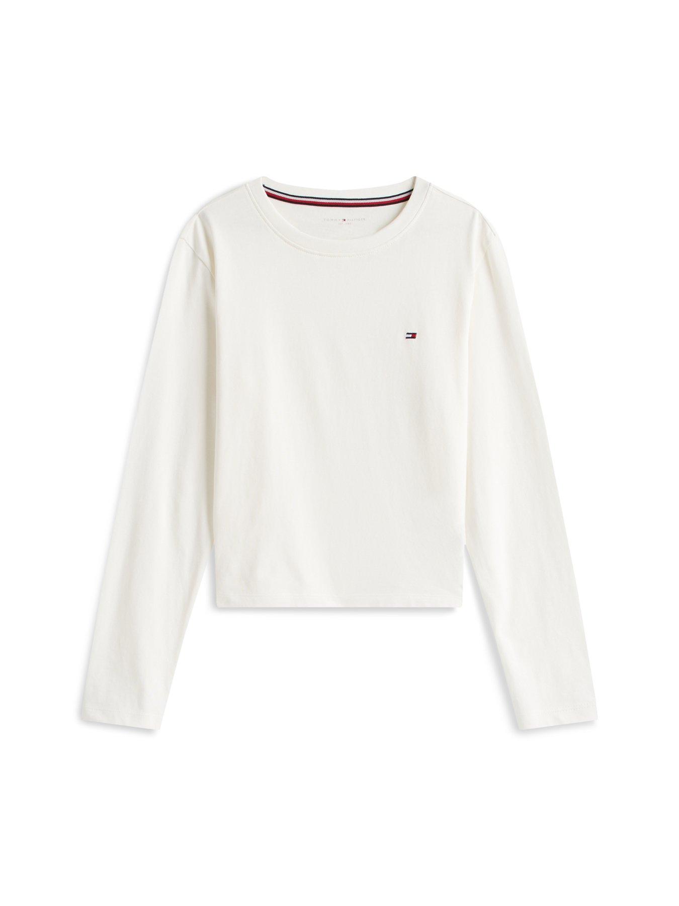 Image 5 of 6 of Tommy Hilfiger Girls Long Sleeve Cuffed Pyjama Set - Ivory Silk/Mini Plaid