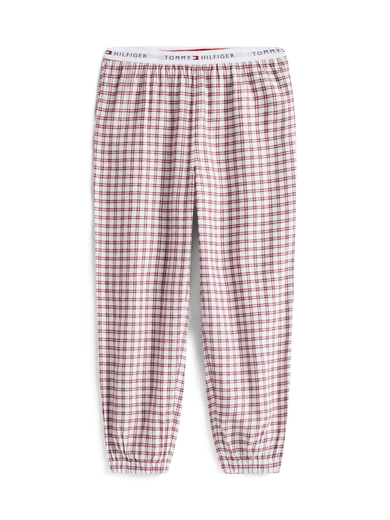 Image 6 of 6 of Tommy Hilfiger Girls Long Sleeve Cuffed Pyjama Set - Ivory Silk/Mini Plaid