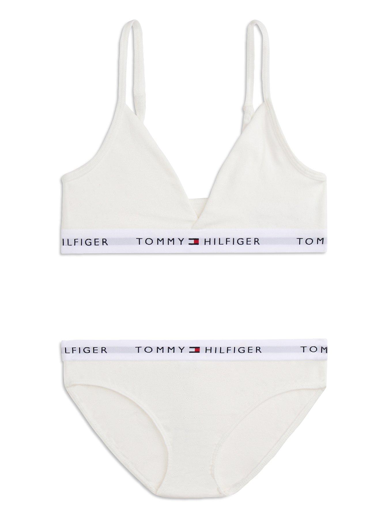 Tommy Hilfiger Girls Pointelle Bra  &  Bikini Gift Set - Ecru
