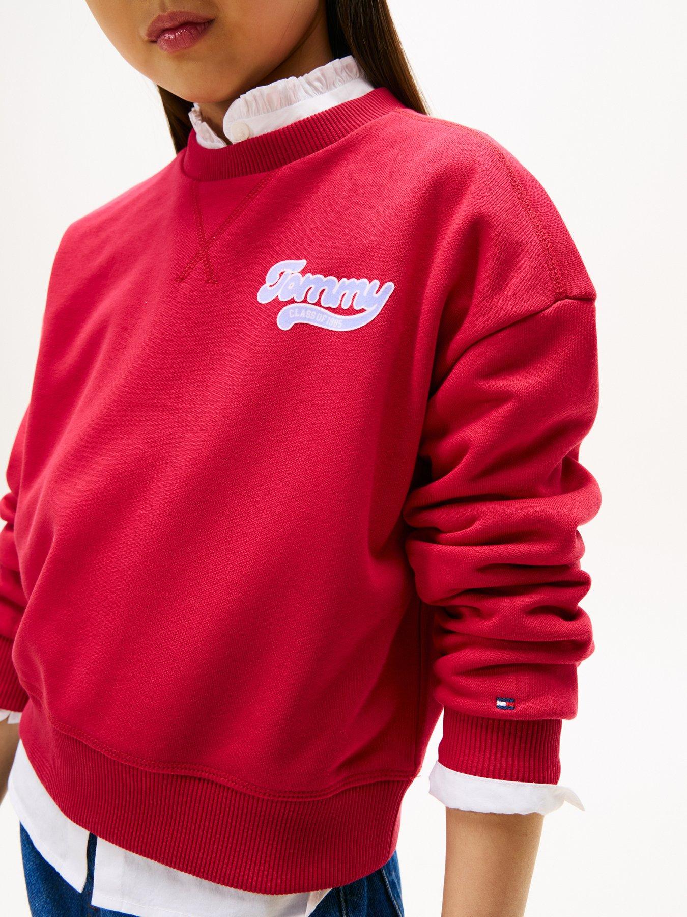 Image 4 of 5 of Tommy Hilfiger Girls Flock Sweatshirt - Ruby Rhubarb