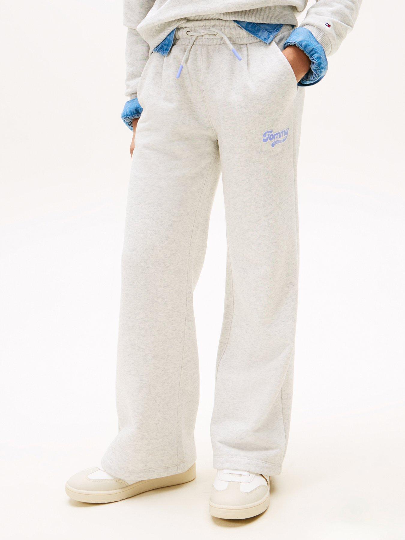 undefined Girls Wide Leg Varsity Flock Sweat Pants - Heather
