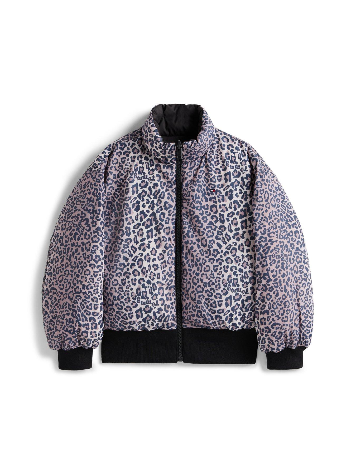 Image 5 of 6 of Tommy Hilfiger Girls Reversible Padded Bomber Jacket - Black Aop