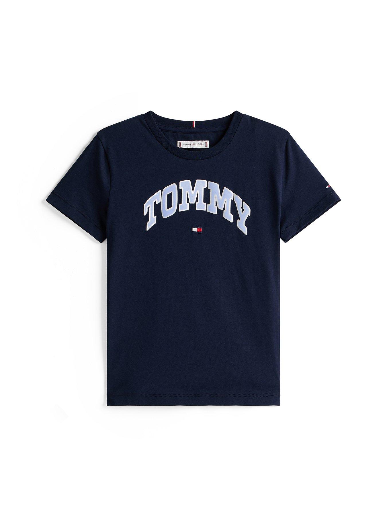 Image 5 of 5 of Tommy Hilfiger Girls Varsity Sateen Short Sleeve T-Shirt - Night Navy