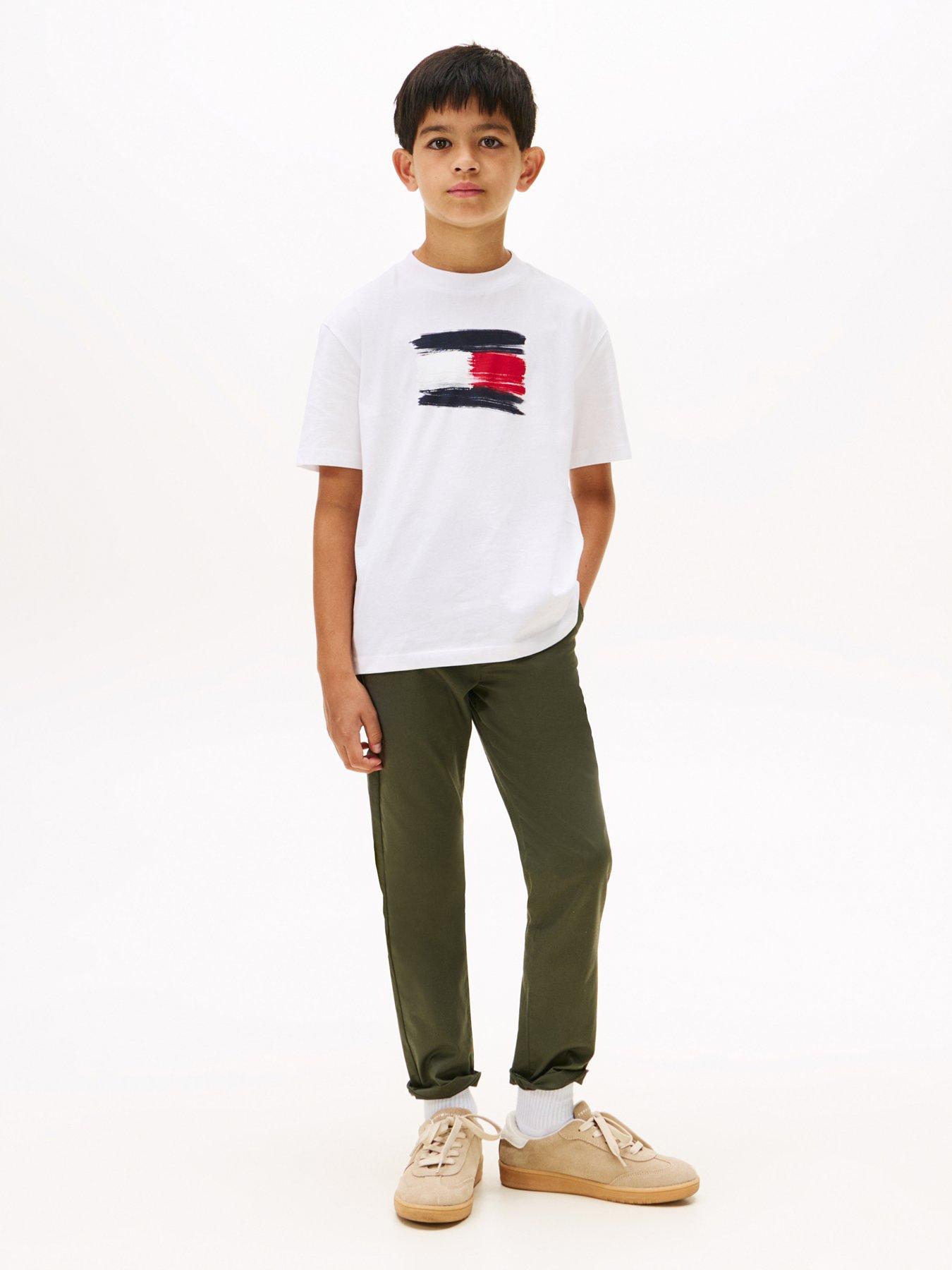Image 3 of 5 of Tommy Hilfiger Boys Flag Archive Short Sleeve T-Shirt - White