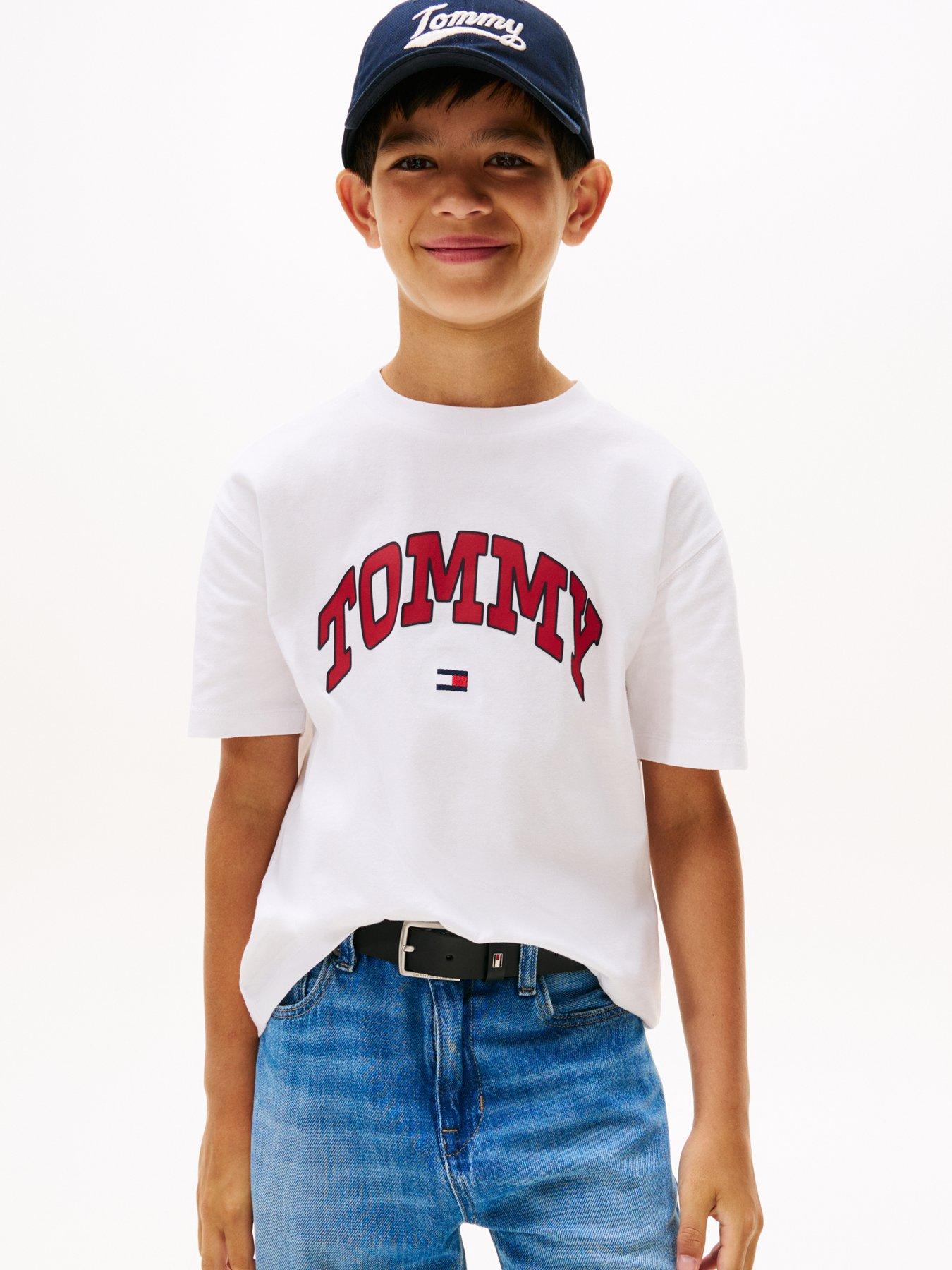 undefined Boys Varsity Raised Print Short Sleeve T-Shirt - White