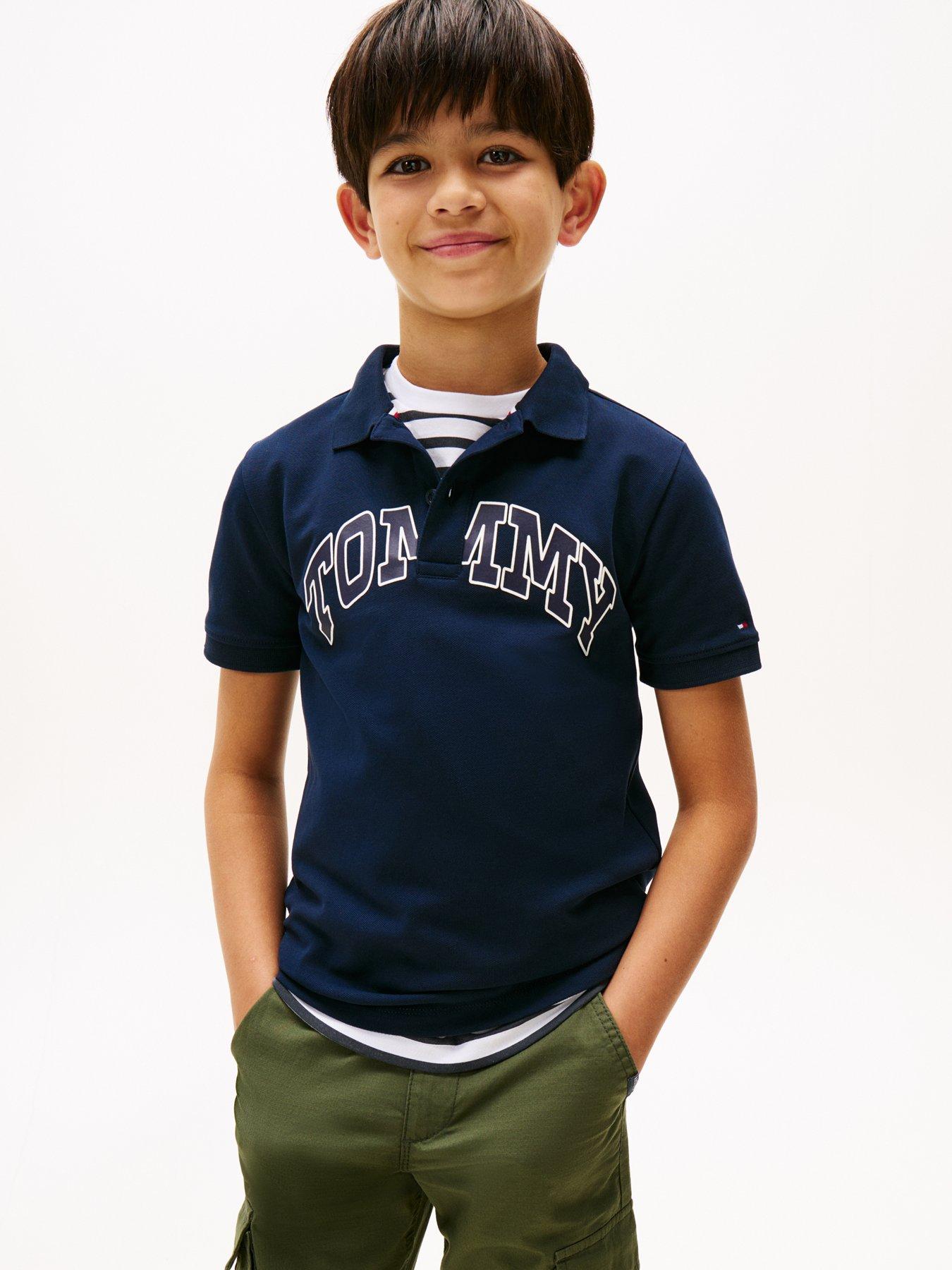 undefined Boys Graphic Short Sleeve Polo Shirt - Night Navy