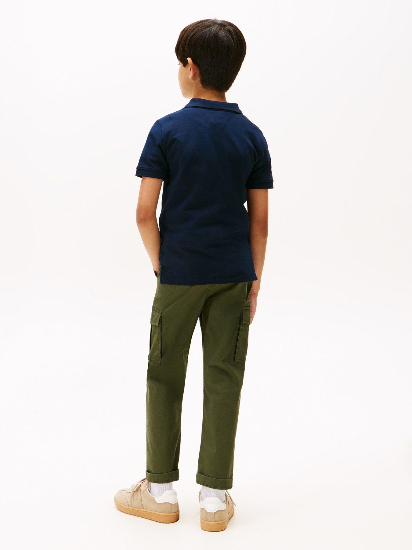 Image 2 of 2 of Tommy Hilfiger Boys Graphic Short Sleeve Polo Shirt - Night Navy