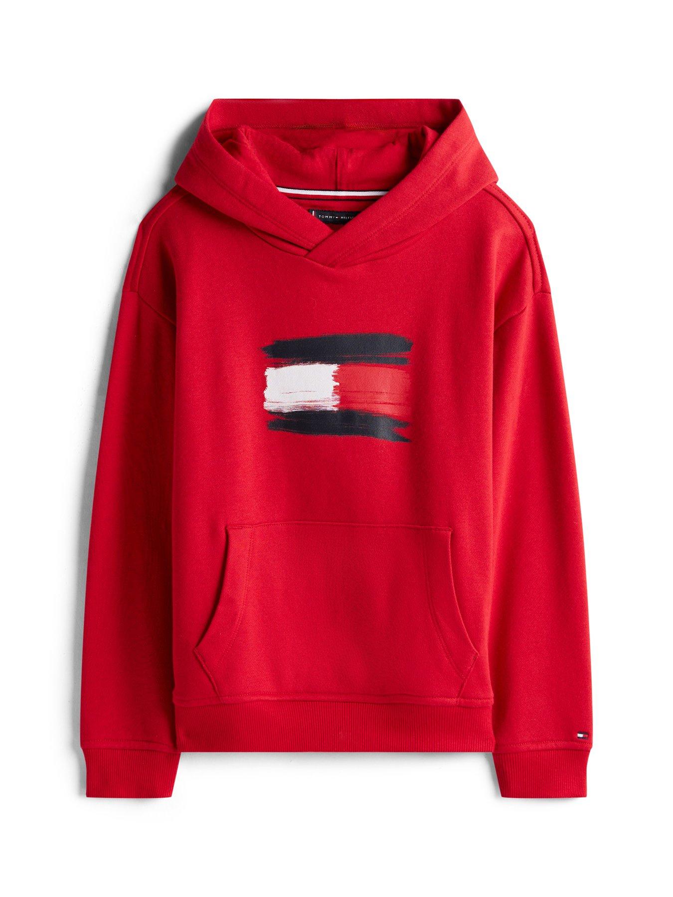 Image 5 of 5 of Tommy Hilfiger Boys Flag Hoodie - Medium Red