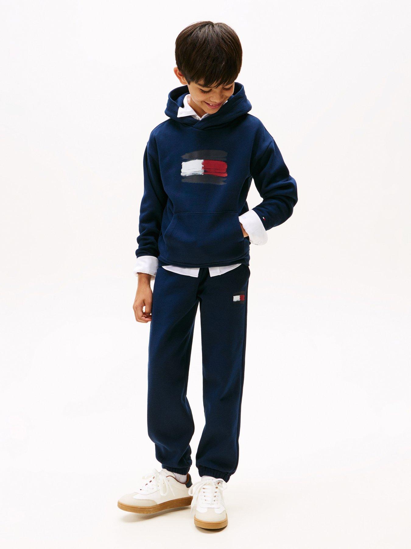 Image 3 of 5 of Tommy Hilfiger Boys Flag Hoodie - Night Navy