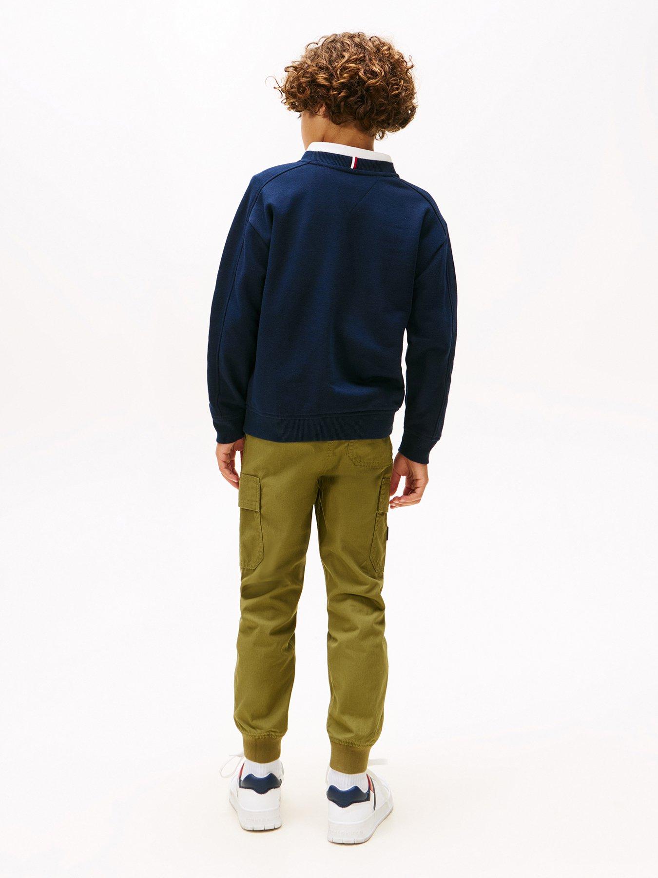 Image 2 of 5 of Tommy Hilfiger Boys Varsity Raised Print Sweatshirt - Night Navy