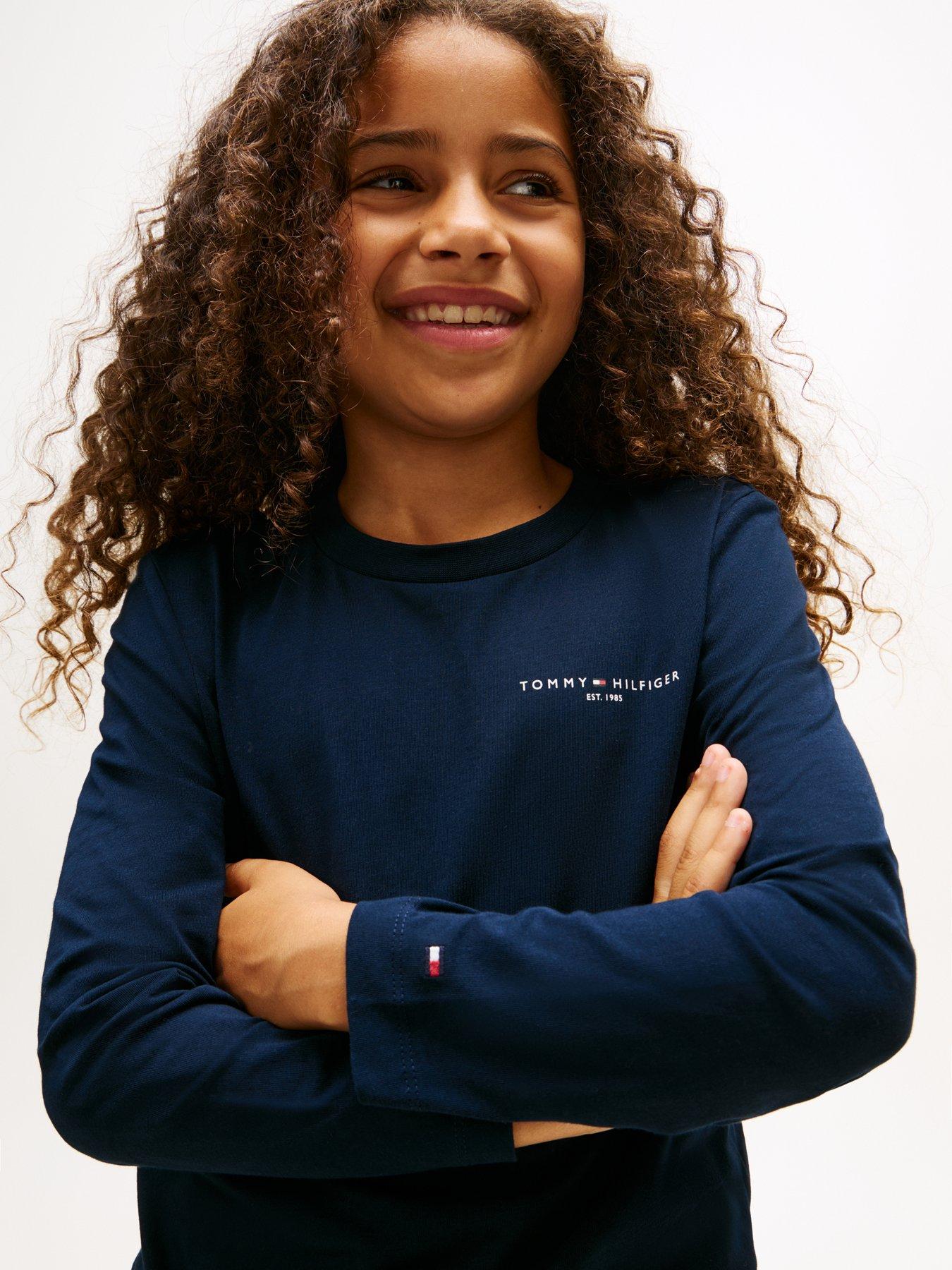  image of tommy-hilfiger-kids-mini-corp-long-sleeve-t-shirt-night-navy