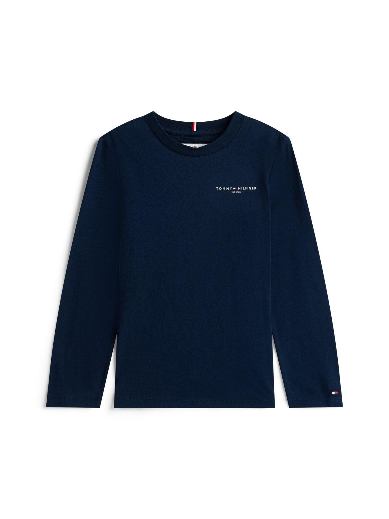  image of tommy-hilfiger-kids-mini-corp-long-sleeve-t-shirt-night-navy