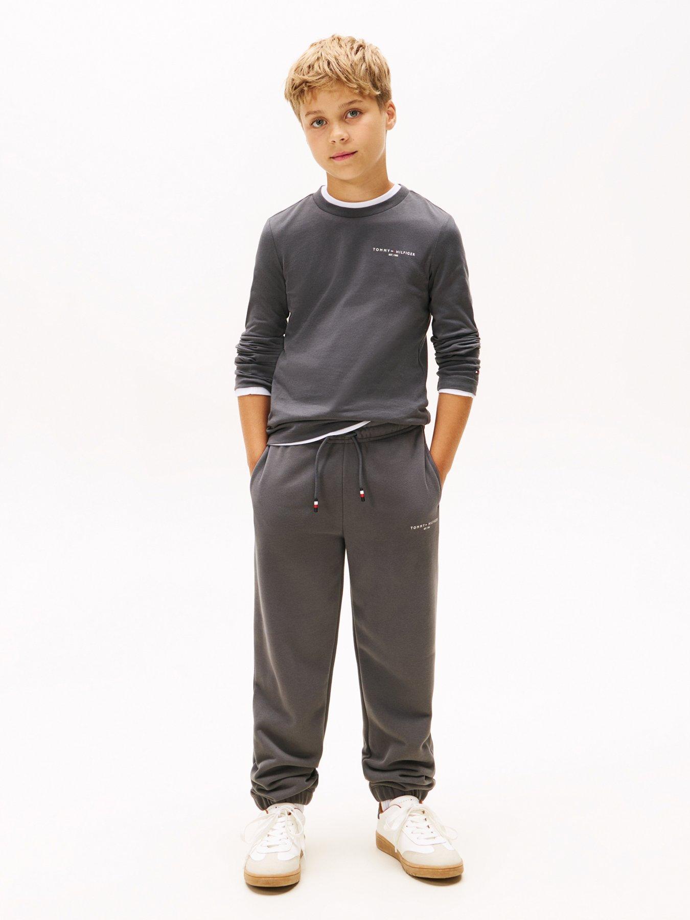 Image 3 of 5 of Tommy Hilfiger Boys Mini Corp Long Sleeve T-shirt  - Washed Black