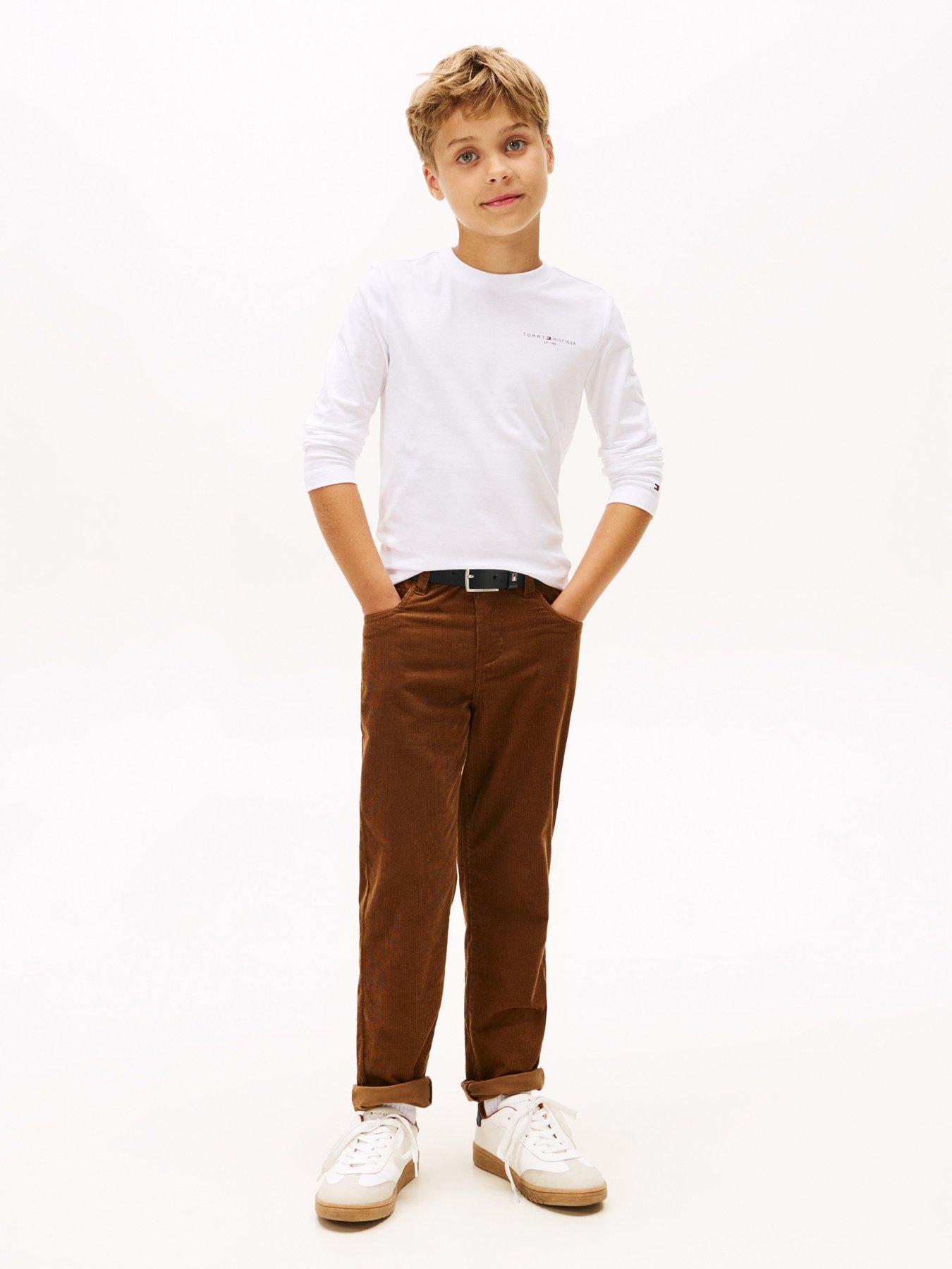  image of tommy-hilfiger-boys-mini-corp-long-sleeve-t-shirt-white