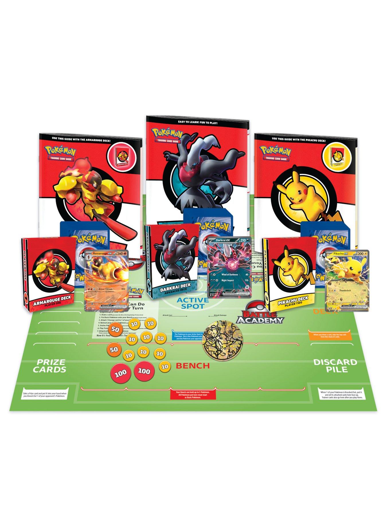  image of pokemon-battle-academynbsptrading-cardnbspgame-with-darkrai-armarouge-and-pikachu