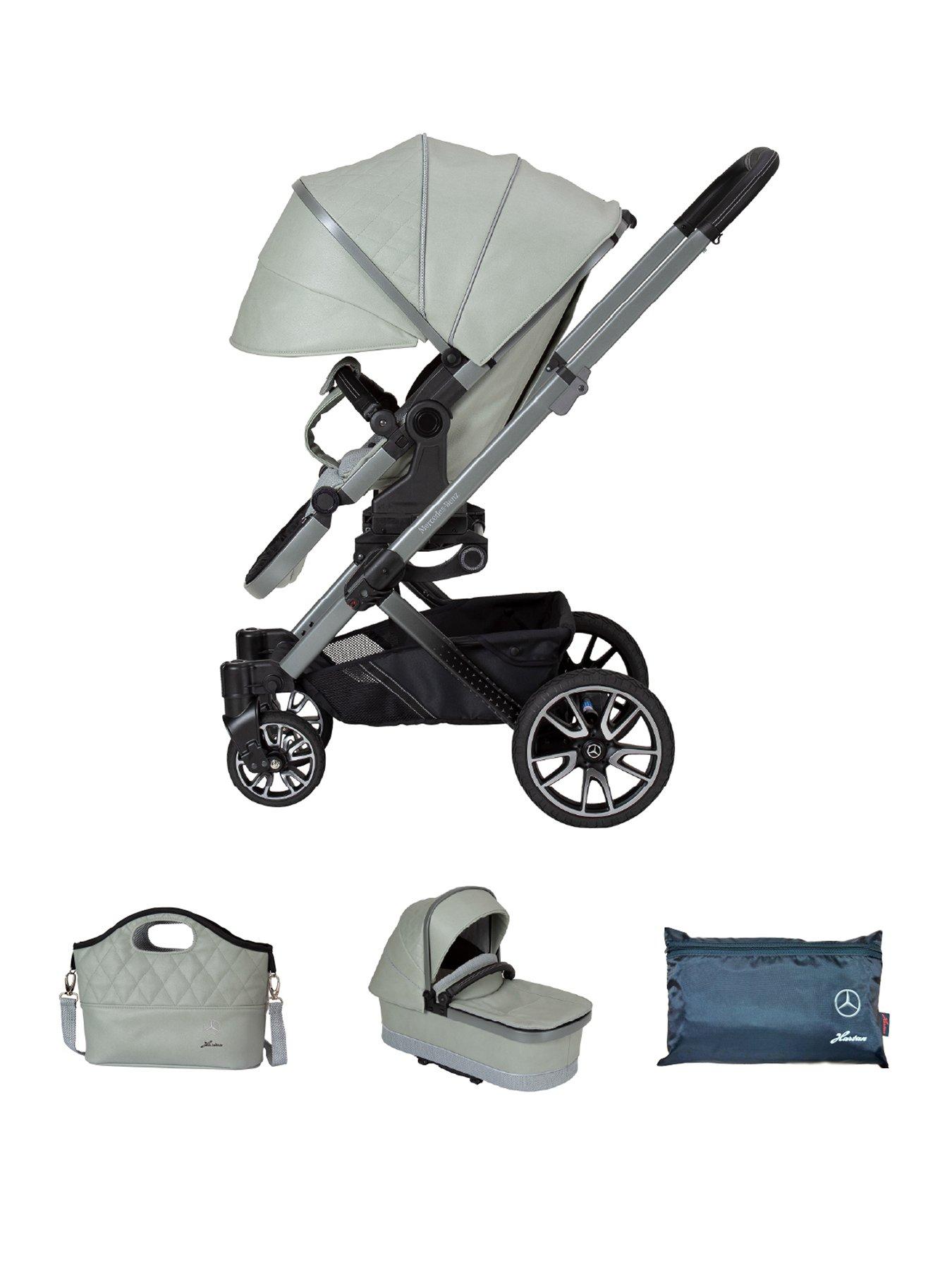 Image 1 of 8 of Mercedes Avantgarde GTX Pushchair, Carrycot & Changing Bag Bag - Sage Grey